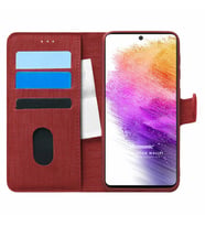 Microsonic Samsung Galaxy A73 5G Kılıf Fabric Book Wallet Kırmızı