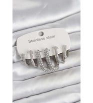 Renk Zirkon Taşlı Kadın Küpe 6'lı Set