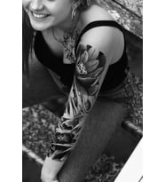 Caş Dekorasyon Geçici Çiçek Kol Dövme Tattoo