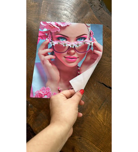 PEMBE ÇİÇEKLİ ZİRKON TAŞLI KIZ ARMA DİKİŞ APLİKE 23X19 CM