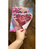 PEMBE ÇİÇEKLİ ZİRKON TAŞLI KIZ ARMA DİKİŞ APLİKE 23X19 CM