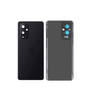 Oneplus 9 Arka Pil Batarya Kapağı Cam Kamera Lensli LE2110/LE115 (Siyah)