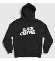 Presmono Unisex Beyaz Black Coffee Hediye Filtre Kahve Kapüşonlu Sweatshirt 507043tt (Siyah)