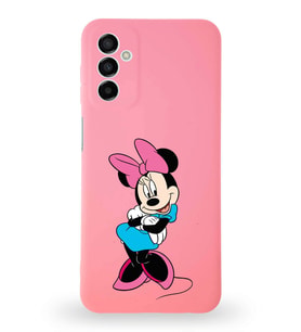 Samsung Galaxy A04s Uyumlu Lansman Kılıf Altı Kapalı İçi Kadife  Minnie Mouse-D Tasarımlı  Kapak (Şeffaf)