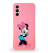 Samsung Galaxy A04s Uyumlu Lansman Kılıf Altı Kapalı İçi Kadife  Minnie Mouse-D Tasarımlı  Kapak (Şeffaf)
