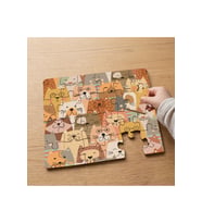 Kawaii Cats - Renkli Kedicikler Tasarımlı 24 Parça Ahşap Çocuk Puzzle MPK0232