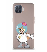 Oppo Reno 4 Lite Soft Premier Kapak Sandy Tasarımlı Silikon Kılıf - Pudra (Şeffaf)