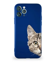 Apple iPhone 11 Pro Soft Premier Kapak Catface Tasarımlı Silikon Kılıf - Lacivert (Şeffaf)