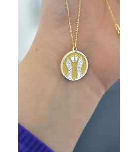 925 Ayar Gümüş Gold-rodyum Kaplama Hand Footprint Plaka Kolye