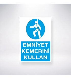 Emniyet Kemerini Kullan 21x28 Arkası Yapışkanlı Levha