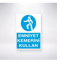 Emniyet Kemerini Kullan 21x28 Arkası Yapışkanlı Levha