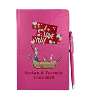 Sevgililer Gününe Özel Pembe Defter Kalem & Hediye Seti 8
