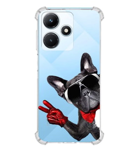 PrintiFy İnfinix Hot 30i Uyumlu Köpek 2 Baskılı Şeffaf Köşe Korumalı Antişok Kılıf