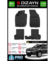 S-Dizayn Dacia Duster 4x4 3D Pro Havuzlu Paspas 2013-2018 A+ Kalite