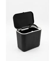 Üstü Kapaklı Mutfak Çöp Kovası 15 Litre - 30x25x16 cm Dolap Kapak Tipi Askılı Çöp Kutusu, Plastik Kompost Ve Organik Atık Kovası (SİYAH)