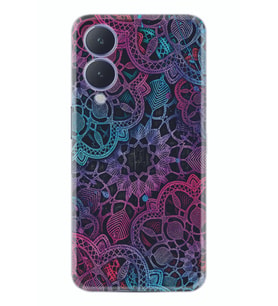 Vivo Y17s Kılıf Silikon Desen Özel Seri Colurful Mandala 1667