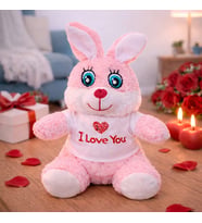 I Love You Tişörtlü Sevimli Pembe Peluş Tşan