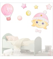 Kız Bebek Odası, 8 Parça Duvar Sticker Seti (STD)