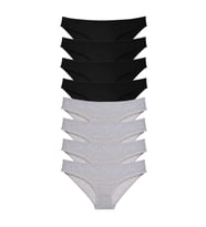 8 adet Süper Eko Set Likralı Kadın Slip Külot Siyah Gri