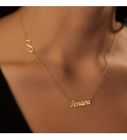 Kişiye Özel Yan Sonsuzluk Sembol İsim Kolye 925K Gümüş (Gold)