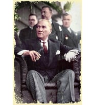 Atatürk Dekoratif Retro Mdf Tablo ( Çerçeve Görünümlü )