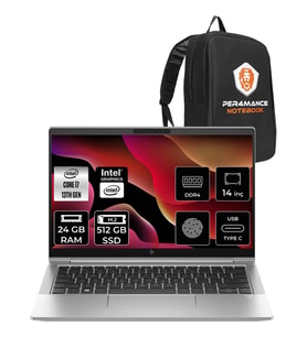 HP Elitebook 640 G10 i7 1355U 24GB RAM 512GB SSD 14" FHD FreeDOS 8A571EAP322 Notebook + Per4 Çanta