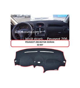 Peugeot 206 Büyük Ekran Torpido Koruması / Halısı / Örtüsü