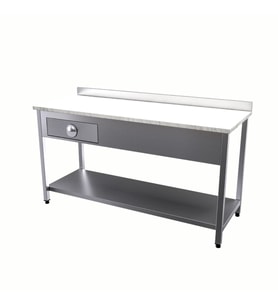 Vital  VCT-MTC-198 Çalışma Tezgahı Mermer Tablalı Taban Raflı Çekmeceli