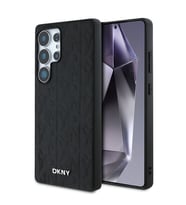 Samsung Galaxy S25 Ultra Uyumlu Kılıf DKNY Orjinal Lisanslı Magnetik PU Deri Grid Pattern Kapak (Siyah)