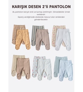 Organik Dora 2'li Patikli Pantolon Çok Renkli