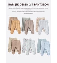 Organik Dora 2'li Patikli Pantolon Çok Renkli