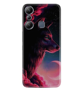 Infınix Hot 20i Kılıf Resimli Desenli Baskılı Silikon Wolf and Moon 1380