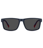 Tommy Hilfiger Erkek Güneş Gözlüğü - Dikdörtgen Mavi Naylon Çerçeve Gri Cam %100 UV Koruma TH 2142/S