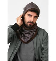 Kahverengi Erkek Bere Ve Boyunluk 2li Set Takım Bb-103