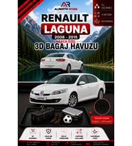 Renault Laguna 2008 - 2015 Araca Özel 3D Bagaj Havuzu
