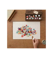 Renkli Zarlar Tasarımı 240 parça Ahşap Puzzle Ahşap Kutuda MP00288