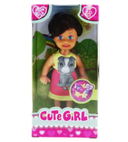 Mulvxurg  Urg02 Cute Girl Gri Köpekli Ve Kumral Mini Bebek (Mulvix)