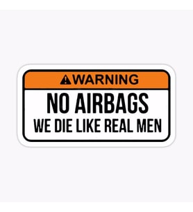 Airbag Yok Komik 2 Sticker oto Etiket Araba Yapıştırma 15CM