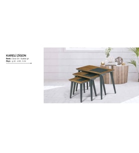 Zigon OSM 11813 KARELİ MODEL Parlak Ceviz Gri Natüre Kayın RETRO ayak El Yapım
