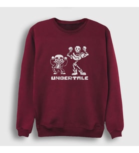 Presmono Unisex Bordo Sans Papyrus Undertale Sweatshirt 32389tt (Bordo)