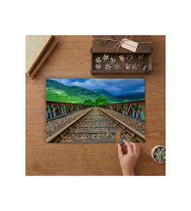 Demiryolu - Raylar - Doğa Manzarası Tasarımı 240 parça Ahşap Puzzle Ahşap Kutuda MP05683