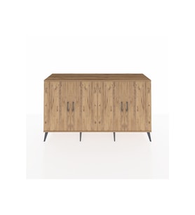 Kronos Konsol 6 Raflı 4 Kapaklı 176x59x99 Çam-Çam/Antrasit