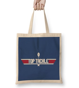 Top Gun Top Tackle Rugby Ball Logo Bez Çanta Uzun Saplı