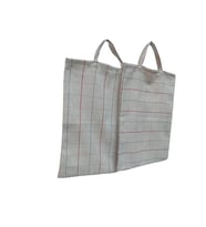 PAZAR ÇANTA 18555 2Ad Döşeme Kumaş Renkli Desenli 40 kg Taşıma Kapasite El Yapı (Krem)