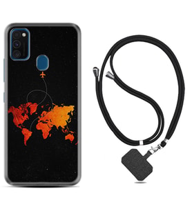 Samsung M21 M22 M23 M30 M31S M32 Kılıf Boyun Askılı Silikon İz Bırakan Uçak 1778