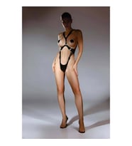 Arkadan Tasma Halkalı Fantazi Deri String Body Harness Takım (Kırmızı)