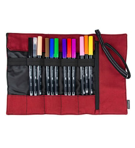 Tombow Dual Brush Pen Fırça Uçlu Kalem 12 RENK Rulo Çanta Hediyeli 