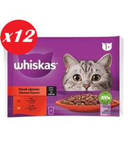 Whiskas Pouch Sos Sığır.Tav Yetiş Kedi Kon. 4x85gr Set 12'li