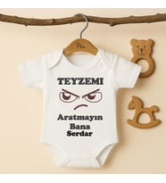 Pia Baby B32 %100 Pamuk Teyzemi Aratmayın Bana Yazılı Tasarlanabilir İsme Özel Bebek Body (Ekru)