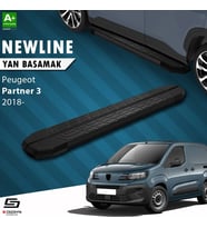S-Dizayn Peugeot Partner 3 Uzun Şase NewLine Siyah Yan Basamak 213 Cm 2018 Üzeri A+ Kalite